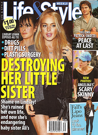 Illustration for article titled This Week In Tabloids: Jon Has Coke-Fueled Threesome; Lindsay Takes Lil' Sis Bar-Hopping